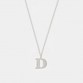 Naszyjnik z literką D srebrny
