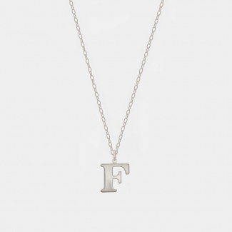 Naszyjnik z literką F srebrny