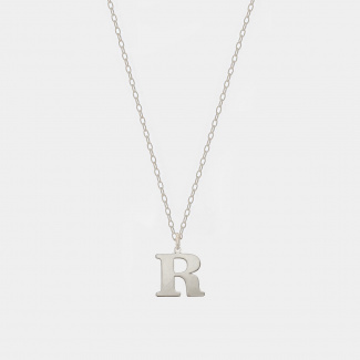 Naszyjnik z literką R srebrny