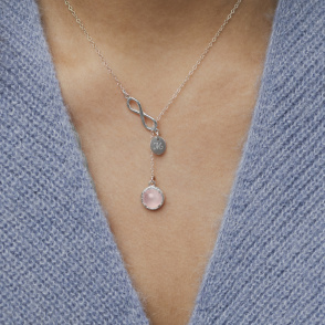 DZIŚ JUTRO ZAWSZE Naszyjnik z kamieniem do wyboru srebrny