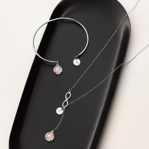 DZIŚ JUTRO ZAWSZE Naszyjnik z kamieniem do wyboru srebrny