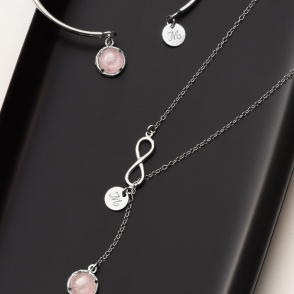 DZIŚ JUTRO ZAWSZE Naszyjnik z kamieniem do wyboru srebrny