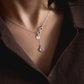 DZIŚ JUTRO ZAWSZE Naszyjnik z kamieniem do wyboru srebrny