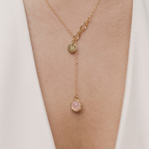 DZIŚ JUTRO ZAWSZE Naszyjnik z kamieniem do wyboru pozłacany