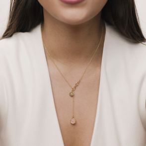 DZIŚ JUTRO ZAWSZE Naszyjnik z kamieniem do wyboru pozłacany