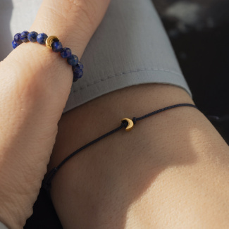 LITTLE MOON Bransoletka z księżycem pozłacanym