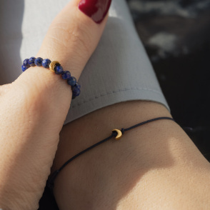 LITTLE MOON Bransoletka z księżycem pozłacanym