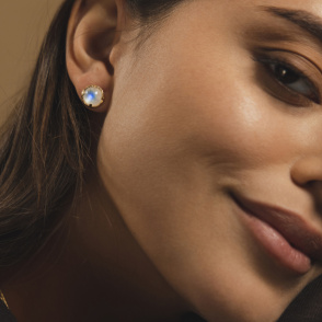 AURA LUNA Sztyfty z kamieniami do wyboru pozłacane