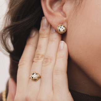 AURA JASPER Sztyfty z kamieniami do wyboru pozłacane