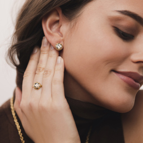 AURA JASPER Sztyfty z kamieniami do wyboru pozłacane