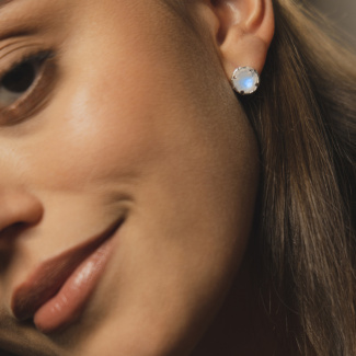 AURA LUNA Sztyfty z kamieniami do wyboru srebrne