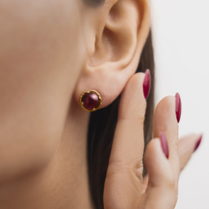 AURA GARNET Sztyfty z kamieniami do wyboru pozłacane