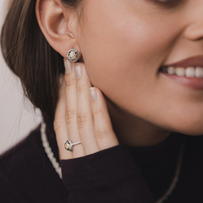 AURA JASPER Sztyfty z kamieniami do wyboru srebrne