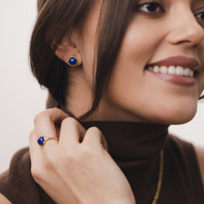 AURA LAPIS Sztyfty z kamieniami do wyboru pozłacane