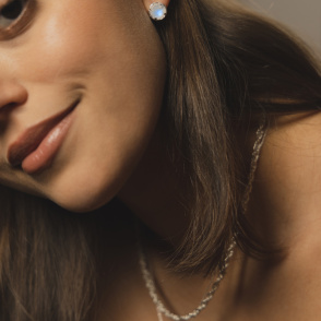 AURA LUNA Sztyfty z kamieniami do wyboru srebrne