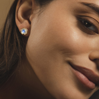 AURA LUNA Sztyfty z kamieniami do wyboru pozłacane