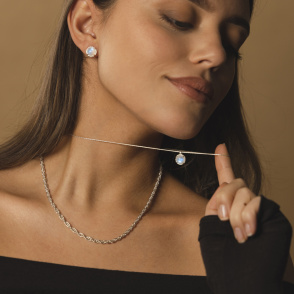 AURA LUNA Sztyfty z kamieniami do wyboru srebrne