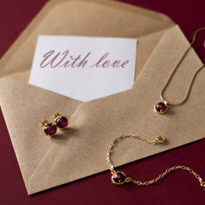 AURA GARNET Sztyfty z kamieniami do wyboru pozłacane