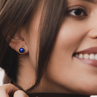 AURA LAPIS Sztyfty z kamieniami do wyboru pozłacane