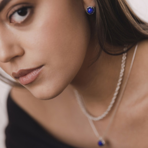 AURA LAPIS Sztyfty z kamieniami do wyboru srebrne