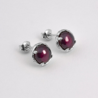 AURA GARNET Sztyfty z kamieniami do wyboru srebrne