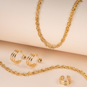 LINEA Kolczyki na sztyfcie pozłacane