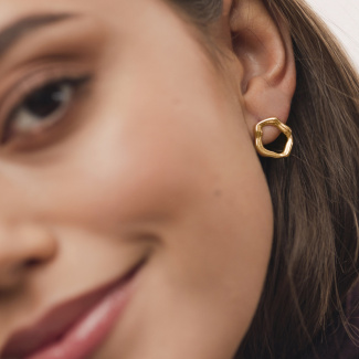 ECHO Kolczyki owalne pozłacane