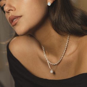 AURA LUNA Sztyfty z kamieniami do wyboru srebrne