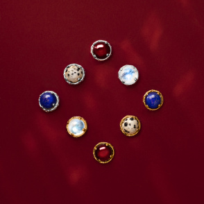 AURA GARNET Sztyfty z kamieniami do wyboru srebrne