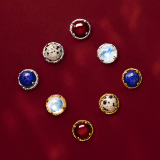 AURA GARNET Sztyfty z kamieniami do wyboru pozłacane