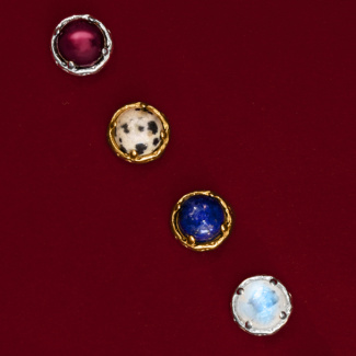 AURA GARNET Sztyfty z kamieniami do wyboru srebrne