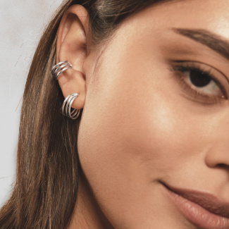 LINEA Kolczyki na sztyfcie srebrne