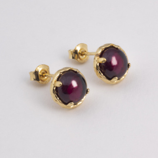 AURA GARNET Sztyfty z kamieniami do wyboru pozłacane