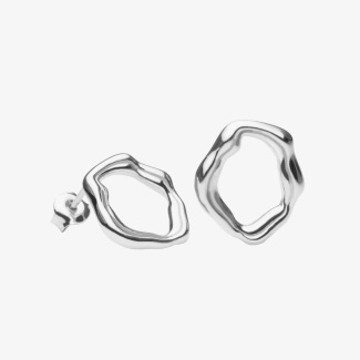 ECHO Kolczyki owalne srebrne