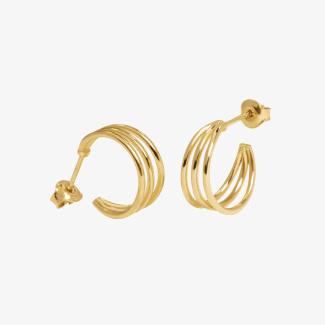 LINEA Kolczyki na sztyfcie pozłacane