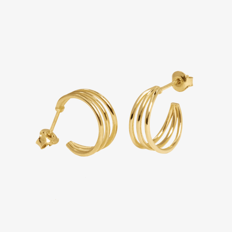 LINEA Kolczyki na sztyfcie pozłacane