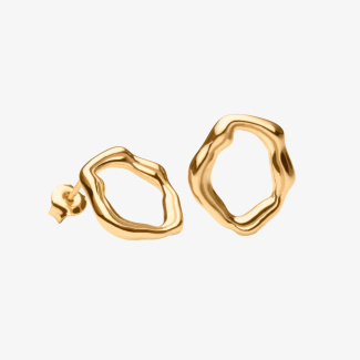 ECHO Kolczyki owalne pozłacane