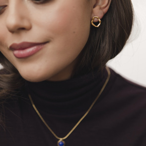 ECHO Kolczyki owalne pozłacane