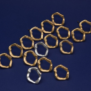 ECHO Kolczyki owalne pozłacane