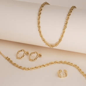 ECHO Kolczyki owalne pozłacane