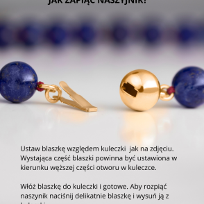 AROUND THE SUN Naszyjnik lapis lazuli z zapięciem pozłacanym