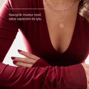 ROSE EASY Naszyjnik z rodonitów z zapięciem pozłacanym
