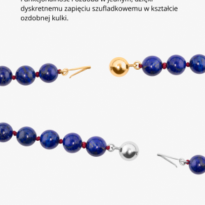 AROUND THE SUN Naszyjnik lapis lazuli z zapięciem srebrnym