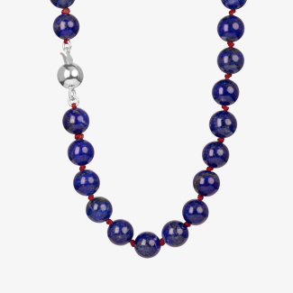 AROUND THE WORLD Naszyjnik lapis lazuli z zapięciem srebrnym