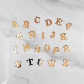 Łańcuch i perły z LITERKĄ DO WYBORU