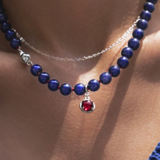 AURA GARNET Zawieszka z kamieniem do wyboru srebrna