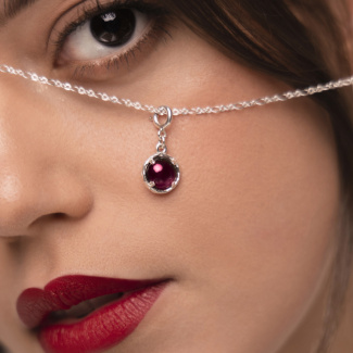 AURA ROSE Zawieszka z kamieniem do wyboru srebrna