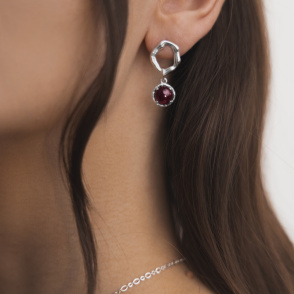 AURA GARNET Kolczyki z kamieniami do wyboru srebrne