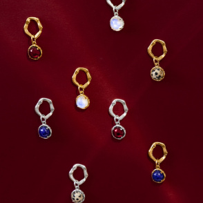 AURA GARNET Kolczyki z kamieniami do wyboru srebrne