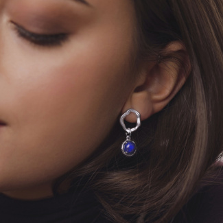 AURA LAPIS Kolczyki z kamieniami do wyboru srebrne